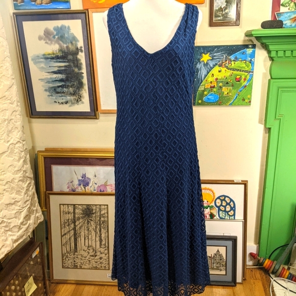 Sundance Alfresco Embroidered Blue Dress M - Picture 2 of 8